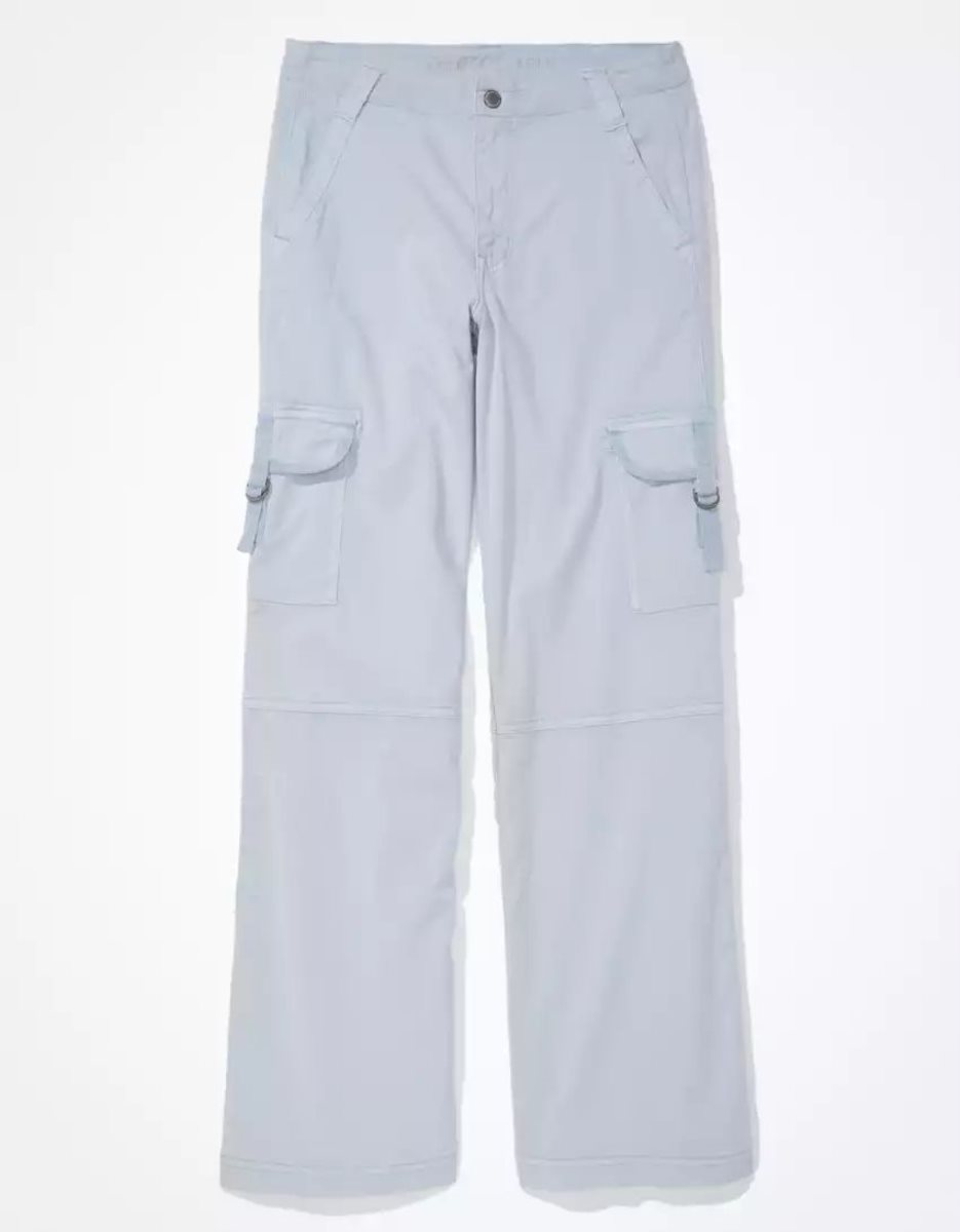 Jean American Eagle AE Dreamy Drape Stretch Super High-Waisted Cargo Baggy Larges-Leg Pant Bleu Femme | TWU-44107856